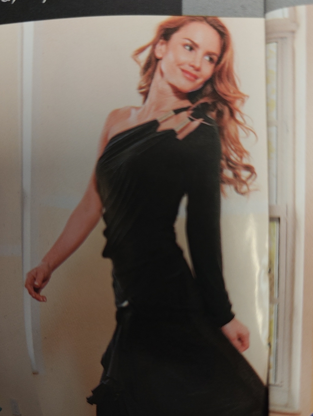 One-Shoulder Black Top